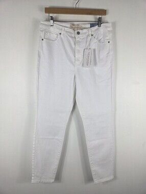 New Soft Surroundings Ultimate High Rise Slim Ankle Jean White